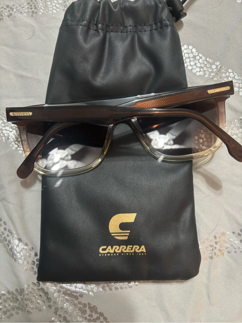 Carrera Brown to Cream Ombre Square Sunglasses